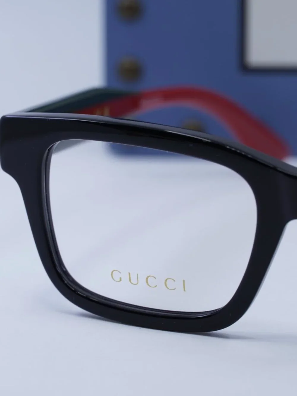 Gucci GG1865O 004 Square Eyeglasses – Black/Green/Red 52mm